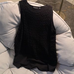 Black crochet tank
